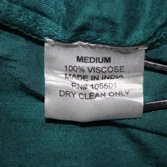 Double D Ranch Sz M Teal Blue Brown Multi Elastic Waist 100% Viscose Skirt